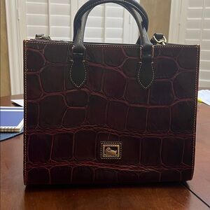 Dooney & Bourke Dark Red Croc-Embossed Tote